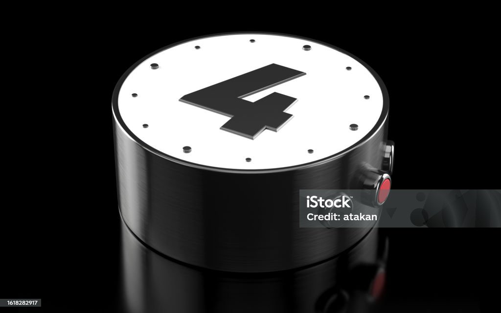 4clock Modern Clock And Number 4 Stock Photo - Download Image Now - Alarm ...