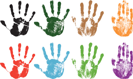 Vector colored handprints