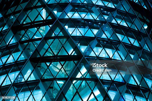 Modern Office Building Illuminated At Night Stock Photo - Download Image Now - Building Exterior, Abstract, Architecture
