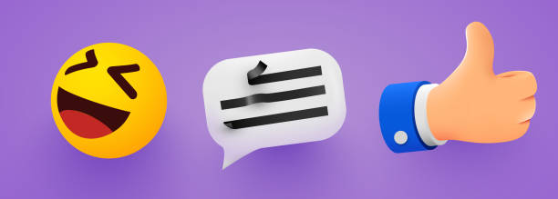 istock Set of social network icons objects. Emoji, chat bubble and like sing. 1618299373