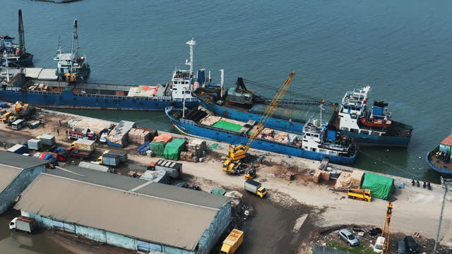 Aerial view of old logistic port