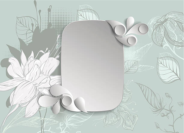 frame with hand drawn flowers vector art illustration