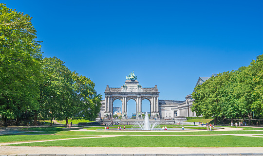 Triumphal Arch in Cinquantenaire park in Brussels