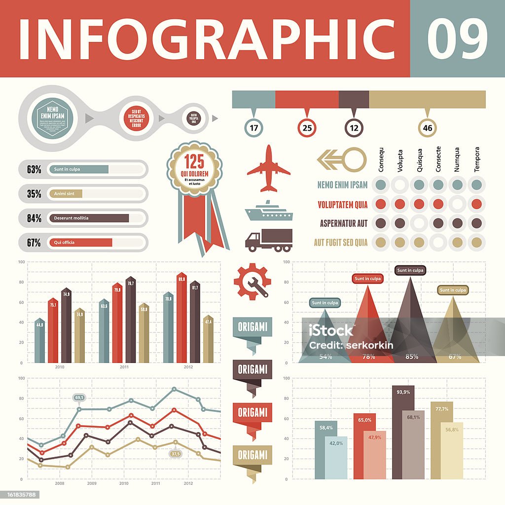 Elementi infografici 09 - arte vettoriale royalty-free di Aeroplano