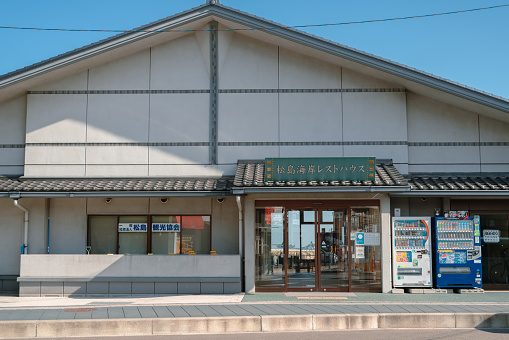Miyagi, Japan - April 19, 2023 : Matsushima Shoreline rest house tourist information center