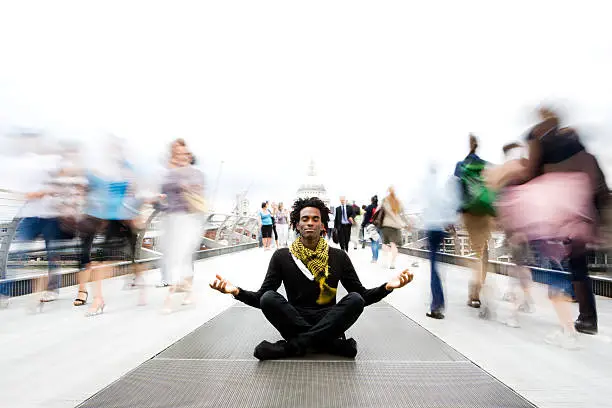 Photo of contemplation: a moment of calm meditation in a fast-paced world