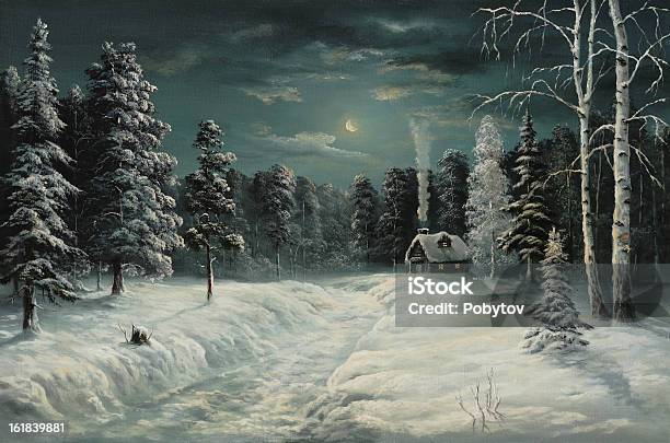 Night Before Christmas Stock Illustration - Download Image Now - Art, Art And Craft, Birch Tree