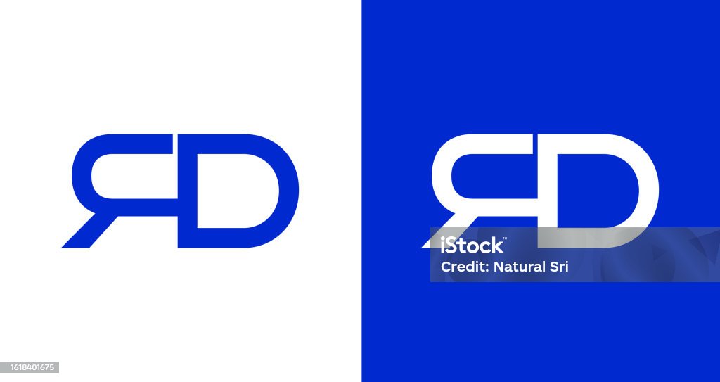 Initial Design Rd Initial Letter Rd Dr Template Vector Design With Black And White ...
