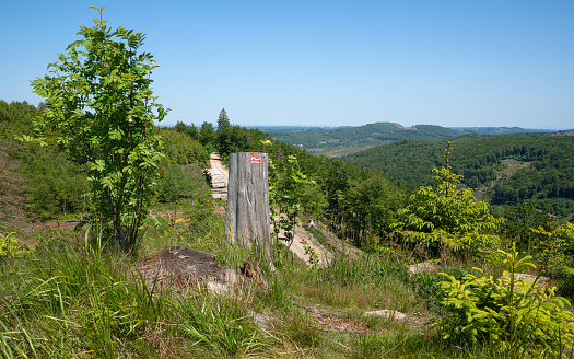 Panoramic landscape image, beautiful scenery of Rothaar Mountains close to Willingen, Sauerland, Germany