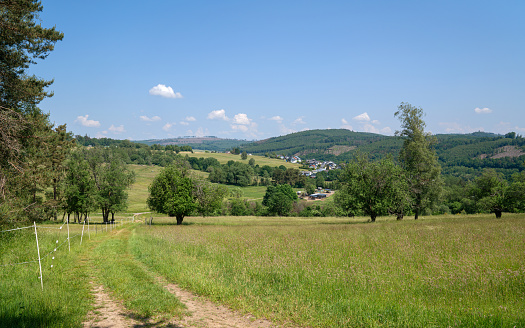 Panoramic landscape of Southern Rothaar Mountains, Siegen-Wittgenstein, Hesse, Germany
