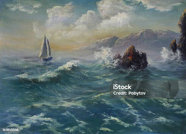 Sea Sketch Stock Illustration - Download Image Now - Sea, Storm, Boat Captain
