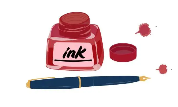 Vector illustration of ink bottle vector