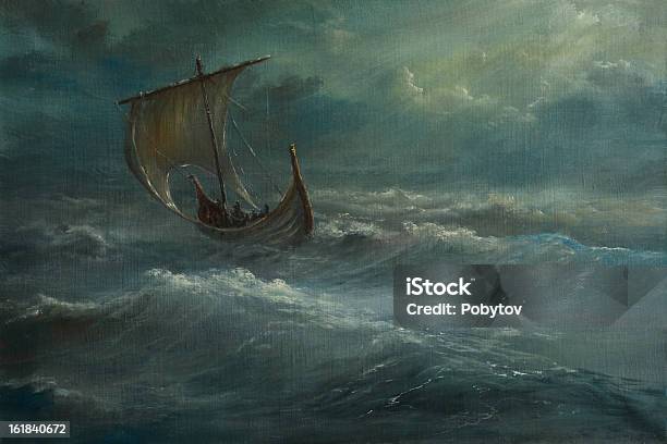 Mar Do Norte - Arte vetorial de stock e mais imagens de Navio Viquingue - Navio Viquingue, Viking, Tempestade