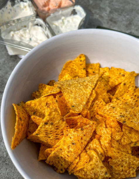 istock Bowl of tortilla chips and dips 1618410554