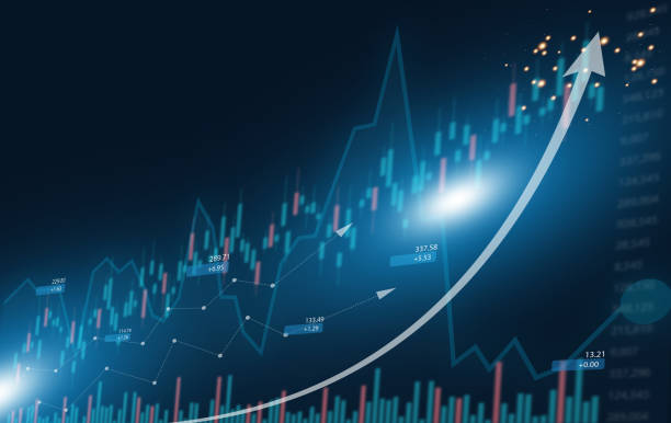 istock Monitor screen with trading stock exchange graph, money, data graph, block chain, finance, business growth, stock market, cryptocurrency selling and buy with price chart ,business financial funds 1618422053