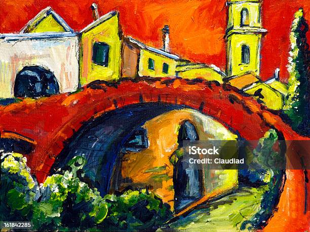 Italian Village Stock Illustration - Download Image Now - Expressionism, Italy, Acrylic Painting