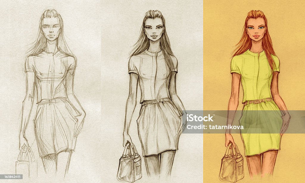 Für Mode (Phase 1, 2, 3 - Lizenzfrei Mode Stock-Illustration