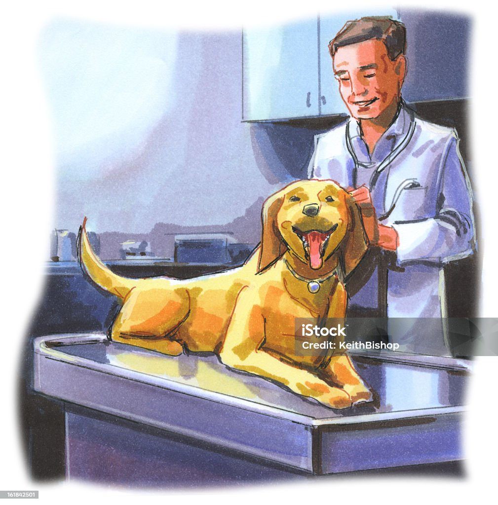 Veterinario con cane - Illustrazione stock royalty-free di Clinica veterinaria