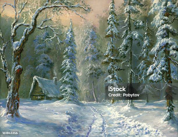 Paesaggio Di Natale - Immagini vettoriali stock e altre immagini di Foresta - Foresta, Fumetto - Creazione artistica, Neve