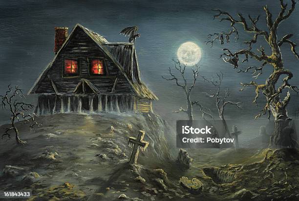 Ilustración de Halloween Horror y más Vectores Libres de Derechos de Embrujado - Embrujado, Casa, Halloween