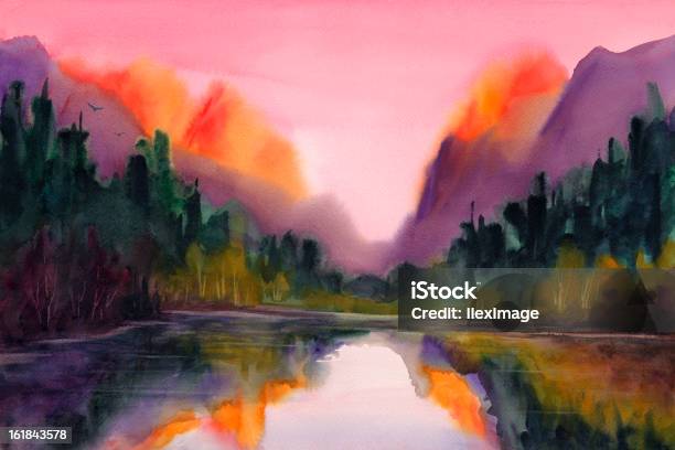 Bergblaze Stock Vektor Art und mehr Bilder von Berg - Berg, Aquarell, Abstrakt