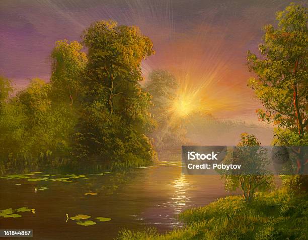 Spring Sunset Drawings Spring Sunset Stock Illustration - Download Image Now - Beach, Cloud ...