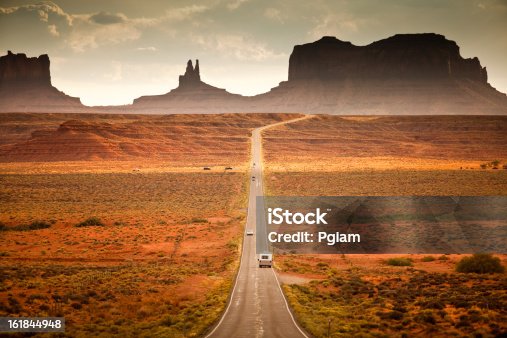 istock RV drives down the highway 161844948