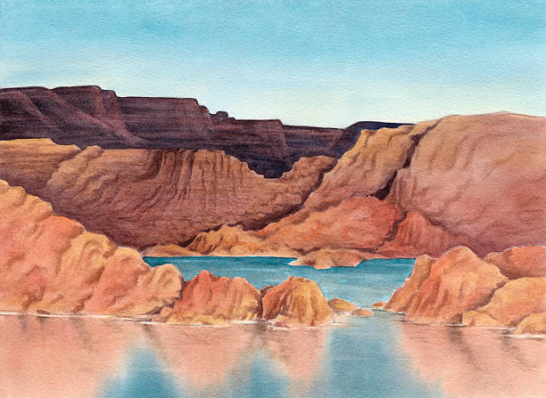 озеро powell - glen canyon stock illustrations