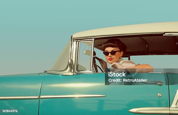 On The Road Again Stock Photo - Download Image Now - Retro Style, Old-fashioned, Women
