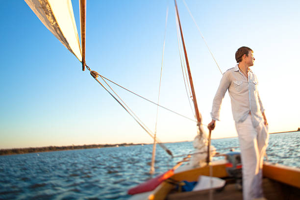 istock Young sailor looking into the distance 161845152