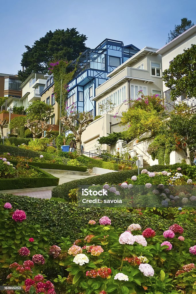 Lombard street abaixo - Foto de stock de Arquitetura royalty-free