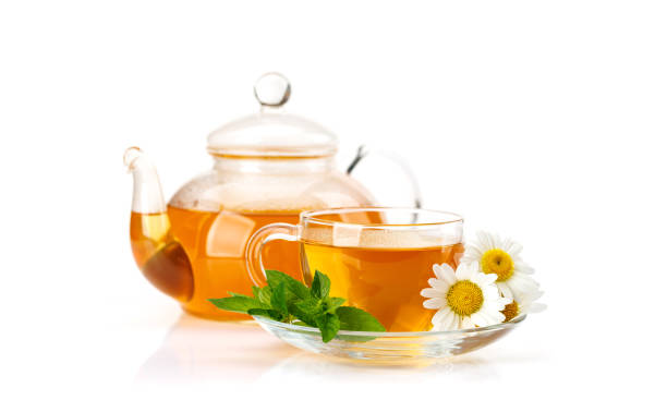 istock Soothing herbal tea blend with mint and chamomile 1618483022