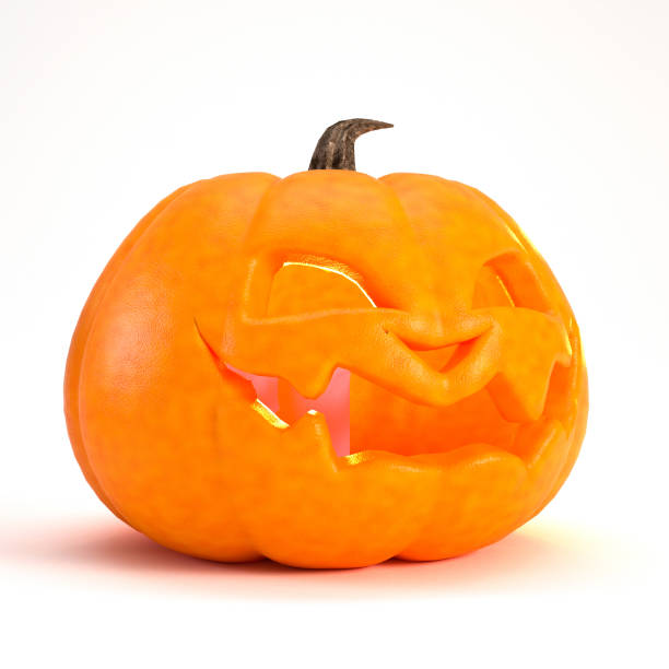 istock Jack o lantern isolated on white background for halloween concept, social media post design 1618485145