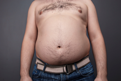Big belly of a fat man.