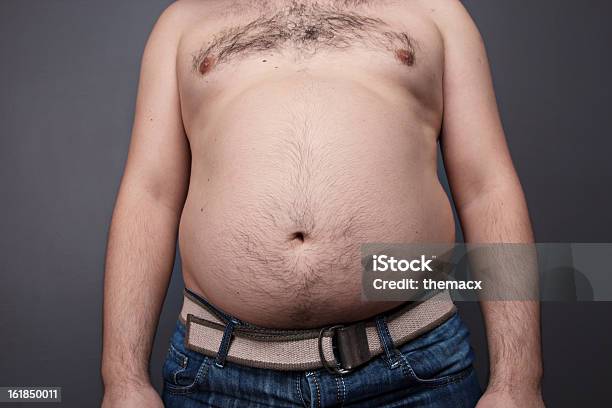 Fat Man Stock Photo - Download Image Now - Abdomen, Men, Human Abdomen