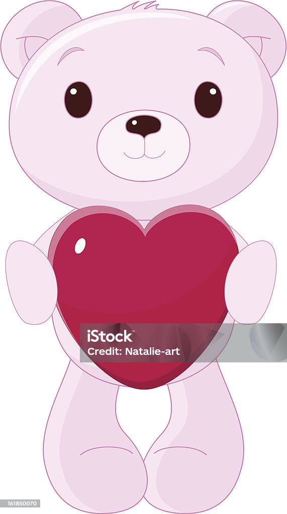 Cute teddy bear with heart Abdomen stock vector