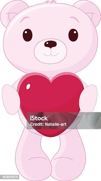 Cute Teddy Bear With Heart Stock Illustration - Download Image Now - Abdomen, Animal, Animal Body Part