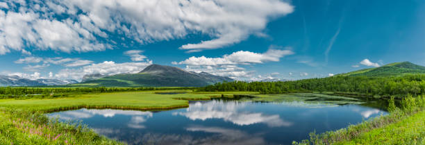 Lake in Lapland, Sweden stock photo