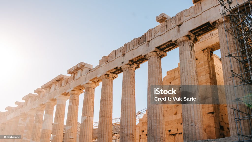 Acropolis Rebuild Parthenon Under Reconstruction Stock Photo - Download Image Now ...