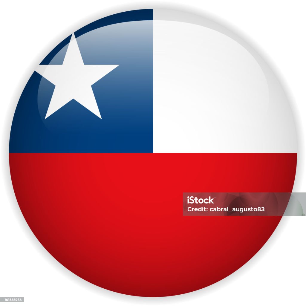 Chile bandera de botón brillante - arte vectorial de Bandera libre de derechos