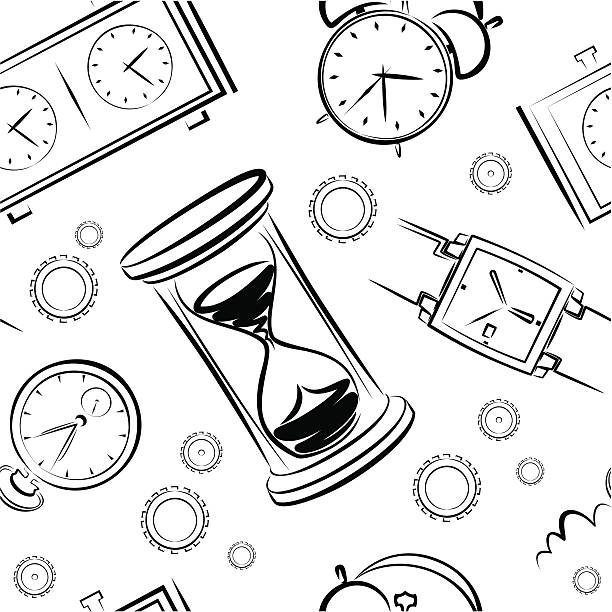 background from clocks and gears vector art illustration