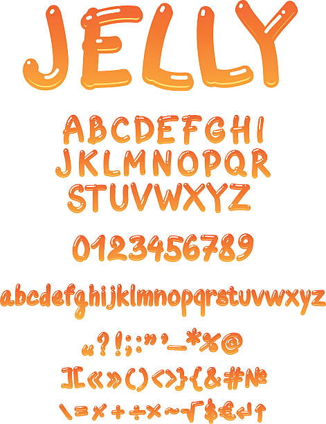 Handwritten jelly font vector vector art illustration