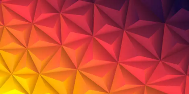 Vector illustration of Abstract geometric texture - Low Poly Background - Polygonal mosaic - Orange gradient