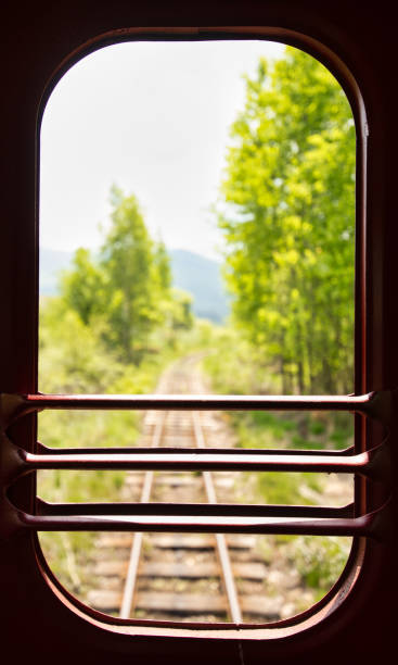 istock Traversing the Alpine Rails: Immersed in the Enigmatic Train Cabin Perspective 1618575928