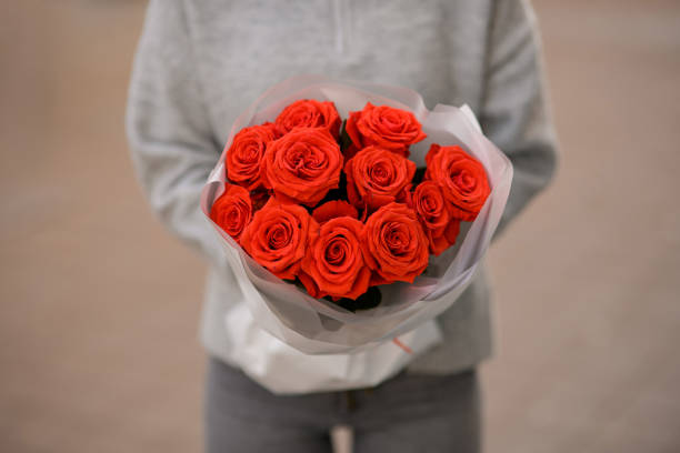 istock Selective focus on great bouquet of red roses. Close-up 1618576738