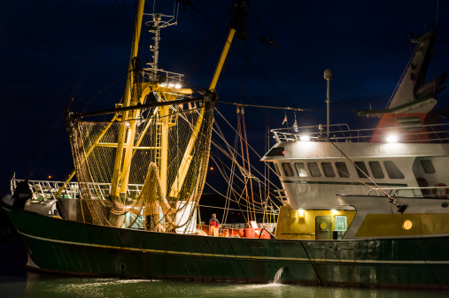 Fishingtrawler in harbor