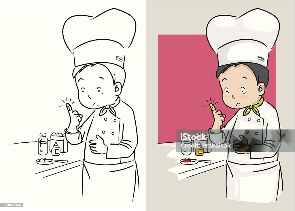 Chef Using First Aid Chef First Aid Stock Illustration - Download Image Now - Adult, Cartoon ...