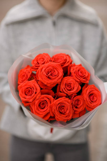 istock Selective focus on bouquet of red roses. Close-up 1618579664