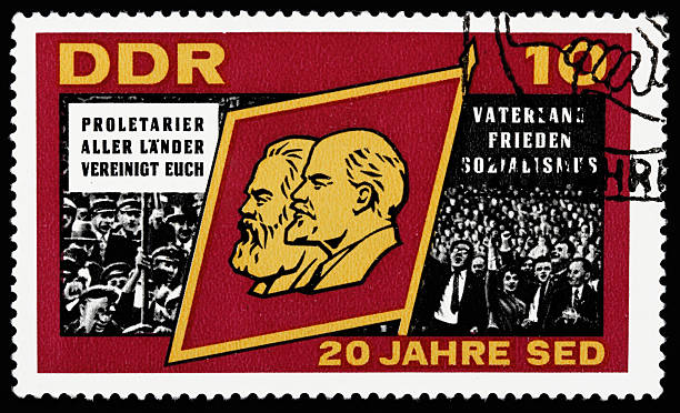 Communist stamp Old east german communist stamp friedrich engels stock pictures, royalty-free photos & images