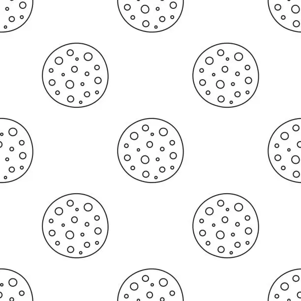 Vector illustration of simple seamless pattern of chocolate chip cookies